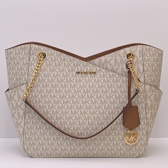 MICHAEL KORS LARGE X CHAIN LOGO SHOULDER BAG - Picture 4 of 15